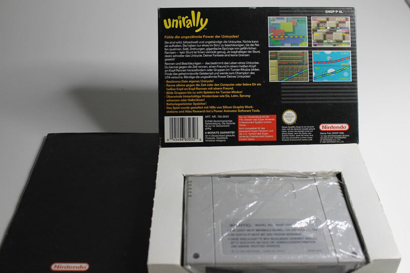 Laden Sie das Bild in Galerie -Viewer, SNES Super Nintendo Unirally mit  OVP und Anleitung NOE Acryl Case - TOP Zustand
