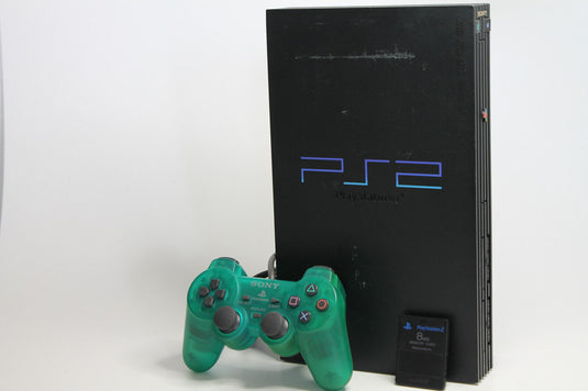 Sony Playstation 2 Spielkonsole - Schwarz Controller transparent Memory Card