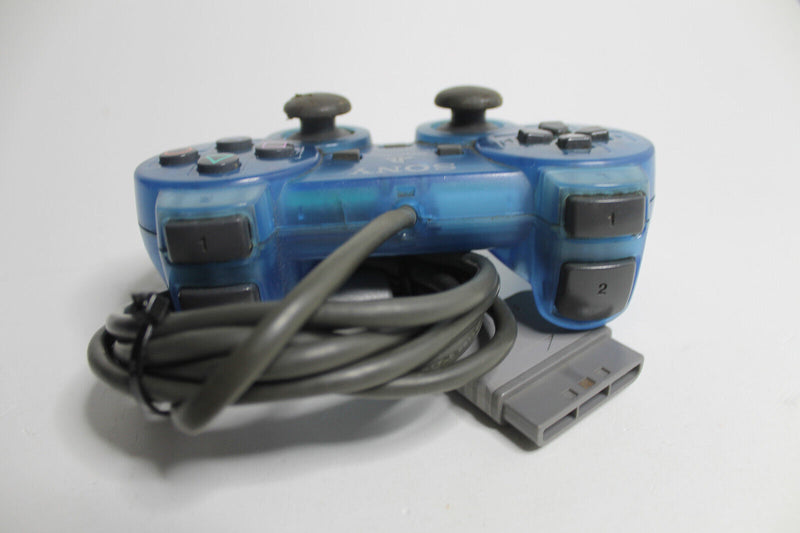 Laden Sie das Bild in Galerie -Viewer, Original Sony PlayStation 2 Controller / Blau-Transparent / ANALOG / PS2 / TOP
