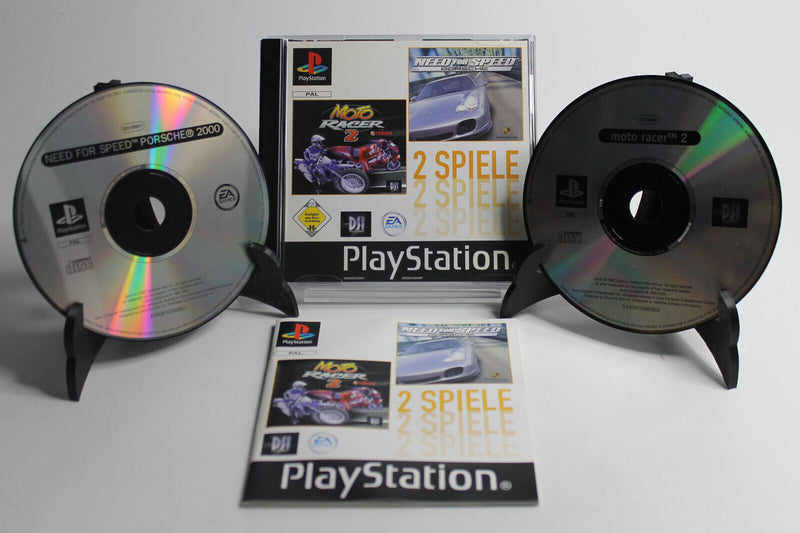 Laden Sie das Bild in Galerie -Viewer, 2 Spiele -Need for Speed Porsche &amp; Moto Racer 2 - PlayStation 1 - PS1
