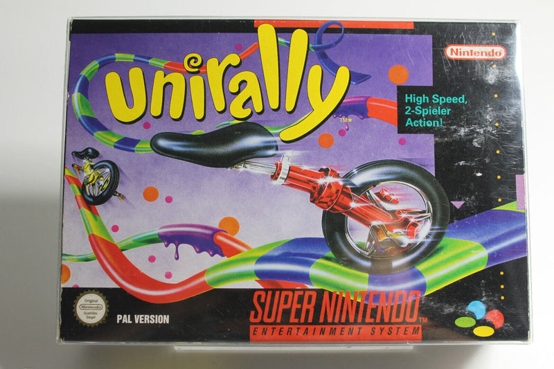 Laden Sie das Bild in Galerie -Viewer, SNES Super Nintendo Unirally mit  OVP und Anleitung NOE Acryl Case - TOP Zustand
