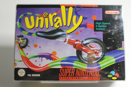 SNES Super Nintendo Unirally mit  OVP und Anleitung NOE Acryl Case - TOP Zustand