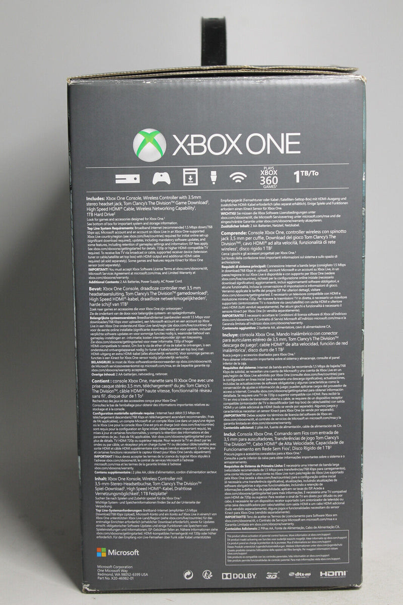 Laden Sie das Bild in Galerie -Viewer, Microsoft Xbox One 1TB Spielkonsole - Schwarz - The Division Edition
