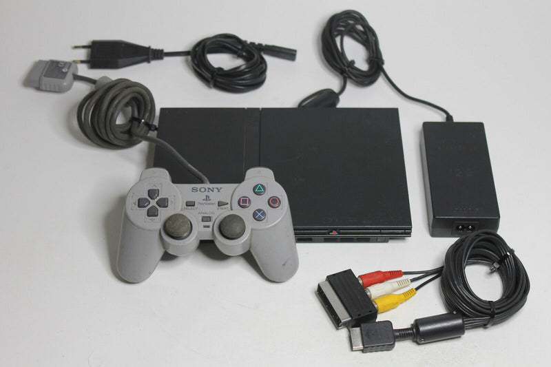 Laden Sie das Bild in Galerie -Viewer, Sony Playstation 2 Konsole Slim Set - Schwarz (SCPH-70001)
