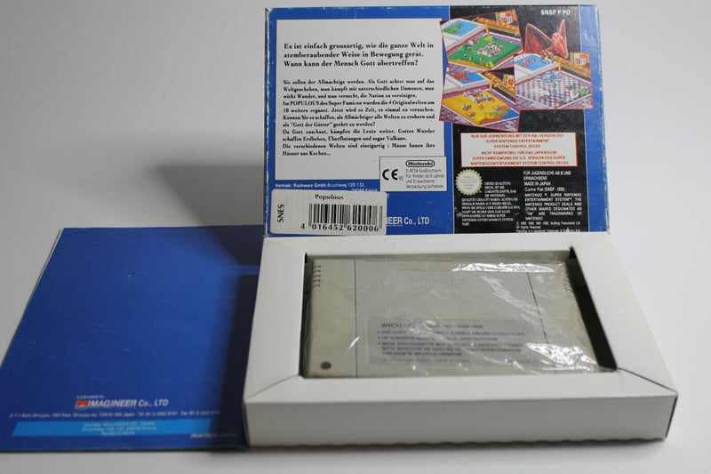 Laden Sie das Bild in Galerie -Viewer, Populous Super Nintendo Snes OVP + Anleitung + Schutzhülle
