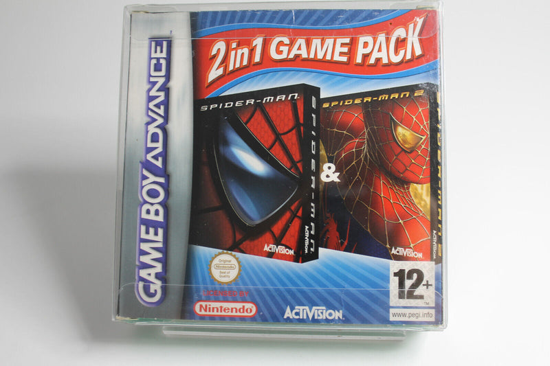 Laden Sie das Bild in Galerie -Viewer, 2 in 1 Spider-Man 1 &amp; 2 Gameboy Advance mit OVP CIB im Acryl-Case
