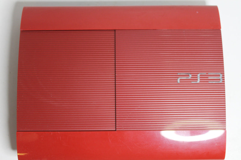 Laden Sie das Bild in Galerie -Viewer, Sony PlayStation 3 Super Slim Konsole | PS3 500GB Rot | inkl. 2x Controller GUT
