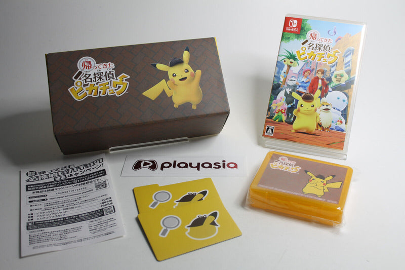 Laden Sie das Bild in Galerie -Viewer, Meisterdetektiv Pikachu kehrt zurück Switch Japan + Pokemon Promo 098/SV-P + Box
