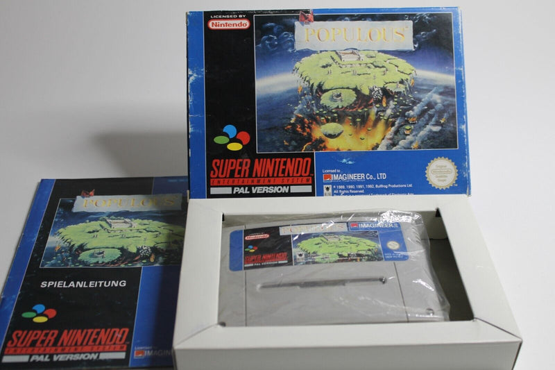 Laden Sie das Bild in Galerie -Viewer, Populous Super Nintendo Snes OVP + Anleitung + Schutzhülle
