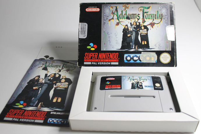 SNES Super Nintendo The Addams Family mit OVP und Anleitung Acryl Case