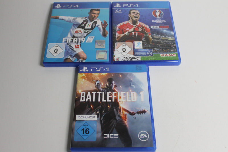 Laden Sie das Bild in Galerie -Viewer, 3x Playstation 4 Bundle - Battlefield - Fifa - PES 2016
