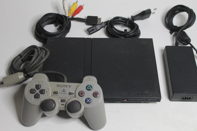 Laden Sie das Bild in Galerie -Viewer, Sony Playstation 2 Konsole Slim Set - Schwarz (SCPH-70001)
