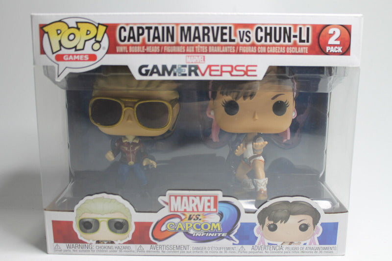 Laden Sie das Bild in Galerie -Viewer, FUNKO POP! Gamerverse Marvel 2 - Pack Captain Marvel vs. Chun-Li Vinyl Figur

