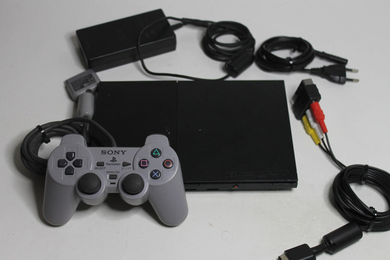 Laden Sie das Bild in Galerie -Viewer, Sony Playstation 2 Konsole Slim Set - Schwarz (SCPH-70001)

